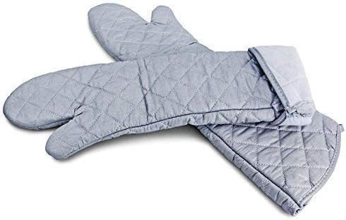 Linwnil Extra Long 23 Inch Heat Resistant Oven Gloves New Cotton Oven Mitts Kitchen Gloves High Temperature Cooking Tool BBQ Gloves (23-Inch)