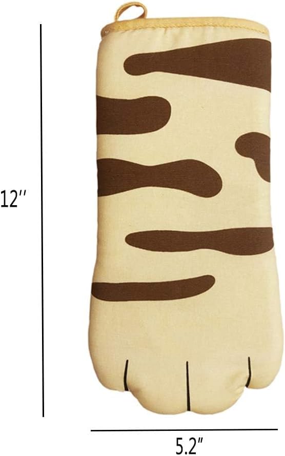 Oven Mitts Kitchen Cooking Baking Heat Resistant Cat Glove, 1 Pair Claw