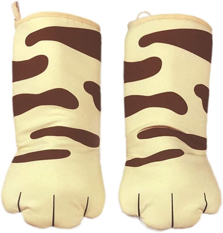Oven Mitts Kitchen Cooking Baking Heat Resistant Cat Glove, 1 Pair Claw