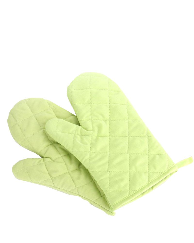 Oven Mitts, Premium Heat Resistant Kitchen Gloves Cotton & Polyester Quilted Oversized Mittens, 1 Pair (Pink)