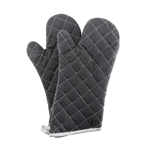 ARCLIBER Grey 13" Quilted Oven Mitts 1 Pair Flame Heat Resistant