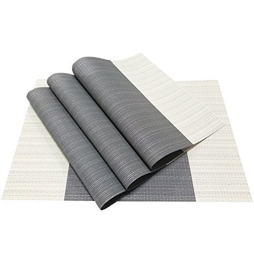 Zupro Pink Placemats Set of 4 Woven PVC 18"x12" for Indoor Outdoor Usage