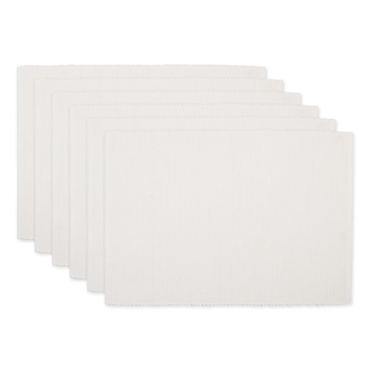 DII Basic Everyday Ribbed Tabletop 100% Cotton, Placemat Set, 13x19, Dark Brown, 6 Piece