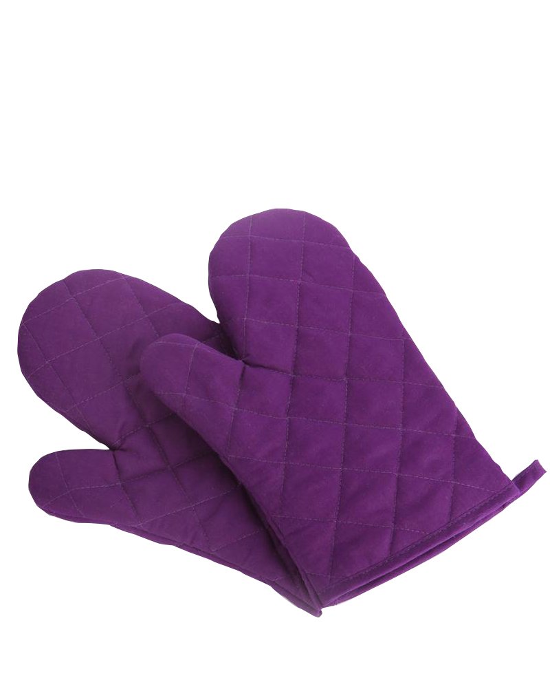 Oven Mitts, Premium Heat Resistant Kitchen Gloves Cotton & Polyester Quilted Oversized Mittens, 1 Pair (Pink)