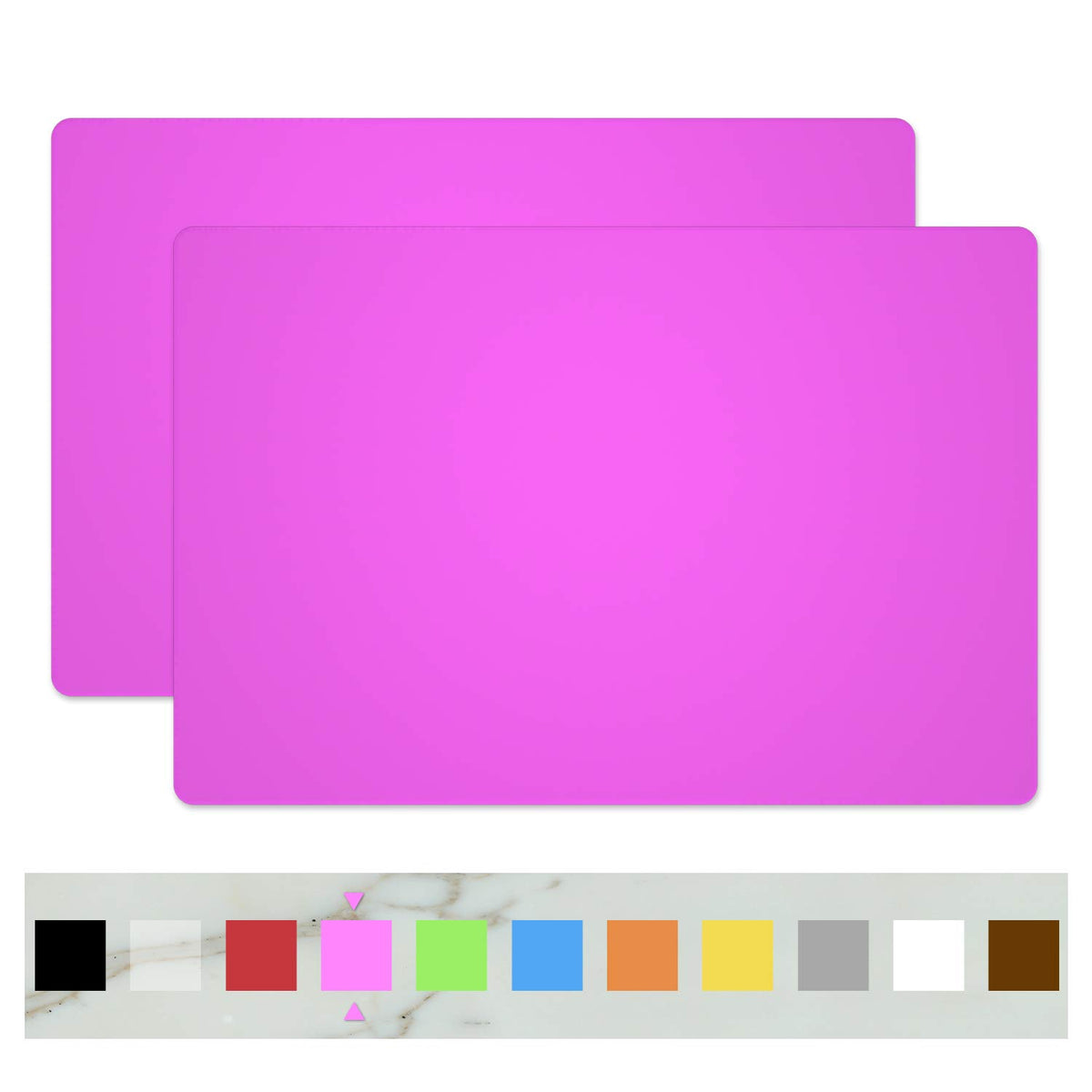 Silicone Placemats, Food-Grade Non-Slip Waterproof, Dining, Stain Resistant, Countertop Protector, Kitchen Counter Mat, Heat Resistant, Baking mat Dishwasher Safe (15.7x11.8Inch-4pack, Black)