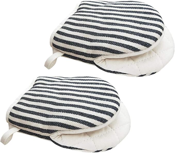 1 Pair Mini Oven Mitts,High Heat Resistant Oven Gloves,Kitchen Short Oven Mit with Hanging Loop for BBQ, Baking, Cooking and Grilling, (Khaki)