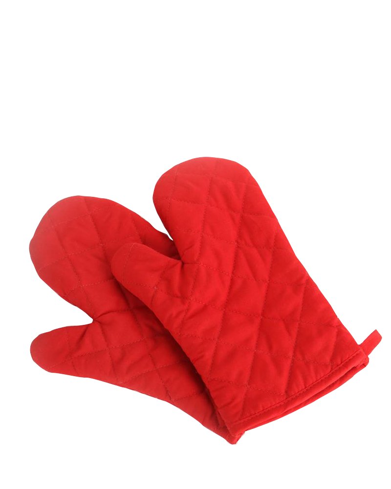 Oven Mitts, Premium Heat Resistant Kitchen Gloves Cotton & Polyester Quilted Oversized Mittens, 1 Pair (Pink)