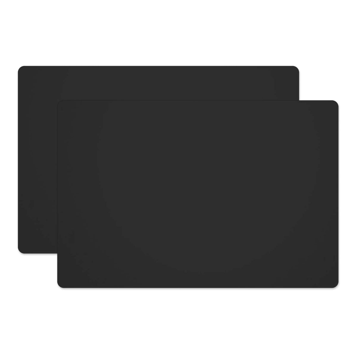 Silicone Placemats, Food-Grade Non-Slip Waterproof, Dining, Stain Resistant, Countertop Protector, Kitchen Counter Mat, Heat Resistant, Baking mat Dishwasher Safe (15.7x11.8Inch-4pack, Black)