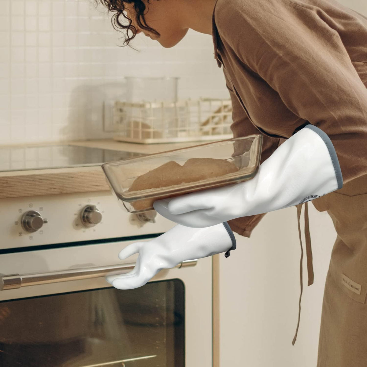 Silicone Oven Gloves, Heat Resistant Kitchen Oven Mitts, 1 Pair(8)