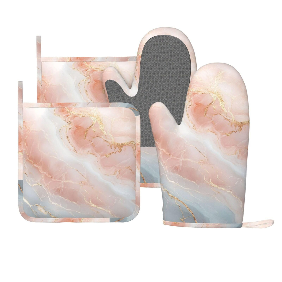 Mushroom Oven Mitts Pot Holders Set Silicone Vintage Magic Leaf Kitchen Gloves Potholders Heat Resistant for Chef Baking Cooking Grilling BBQ 4 Pack Mitt