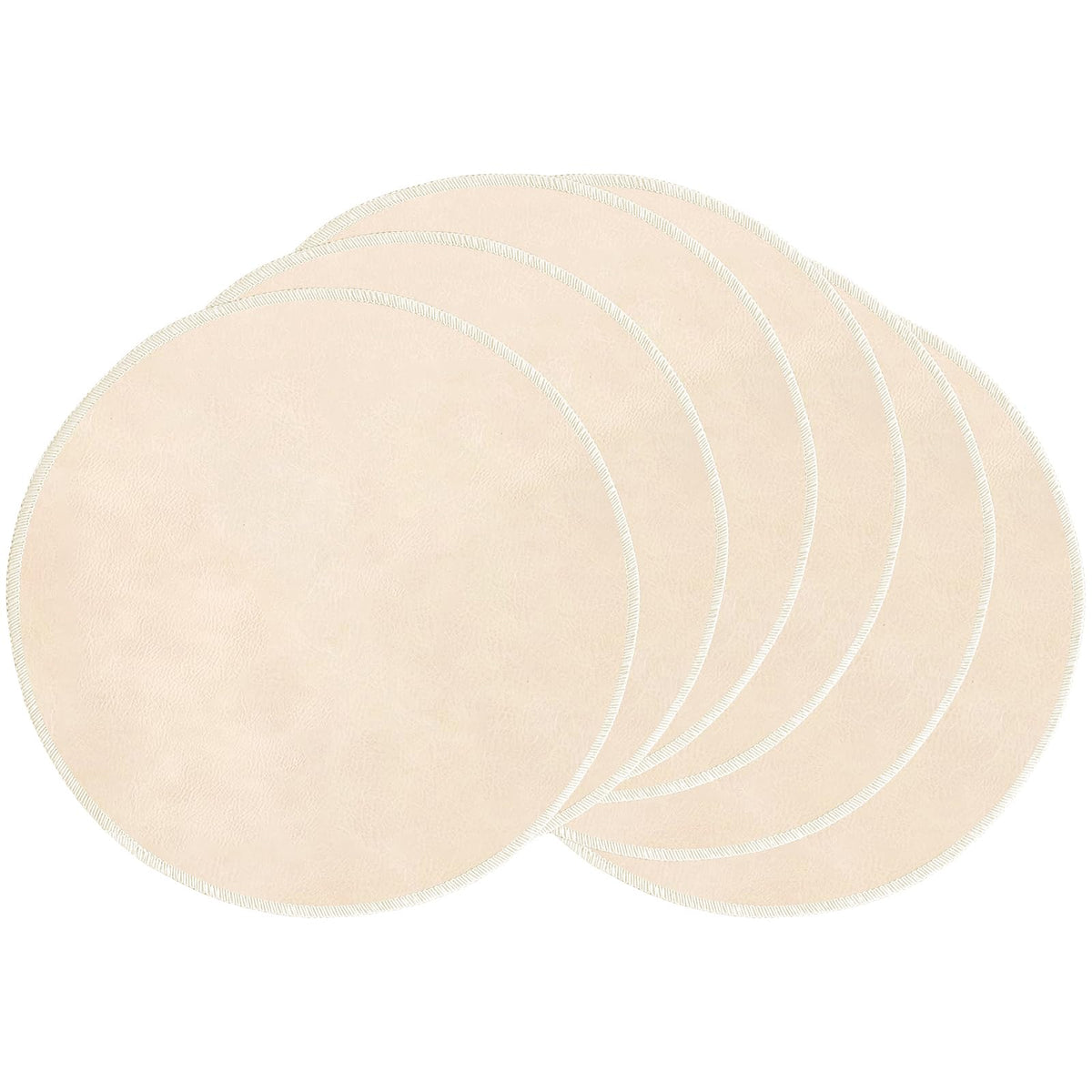 Beige Placemats Set of 4, 15 Inch Round for Kitchen & Dining Room