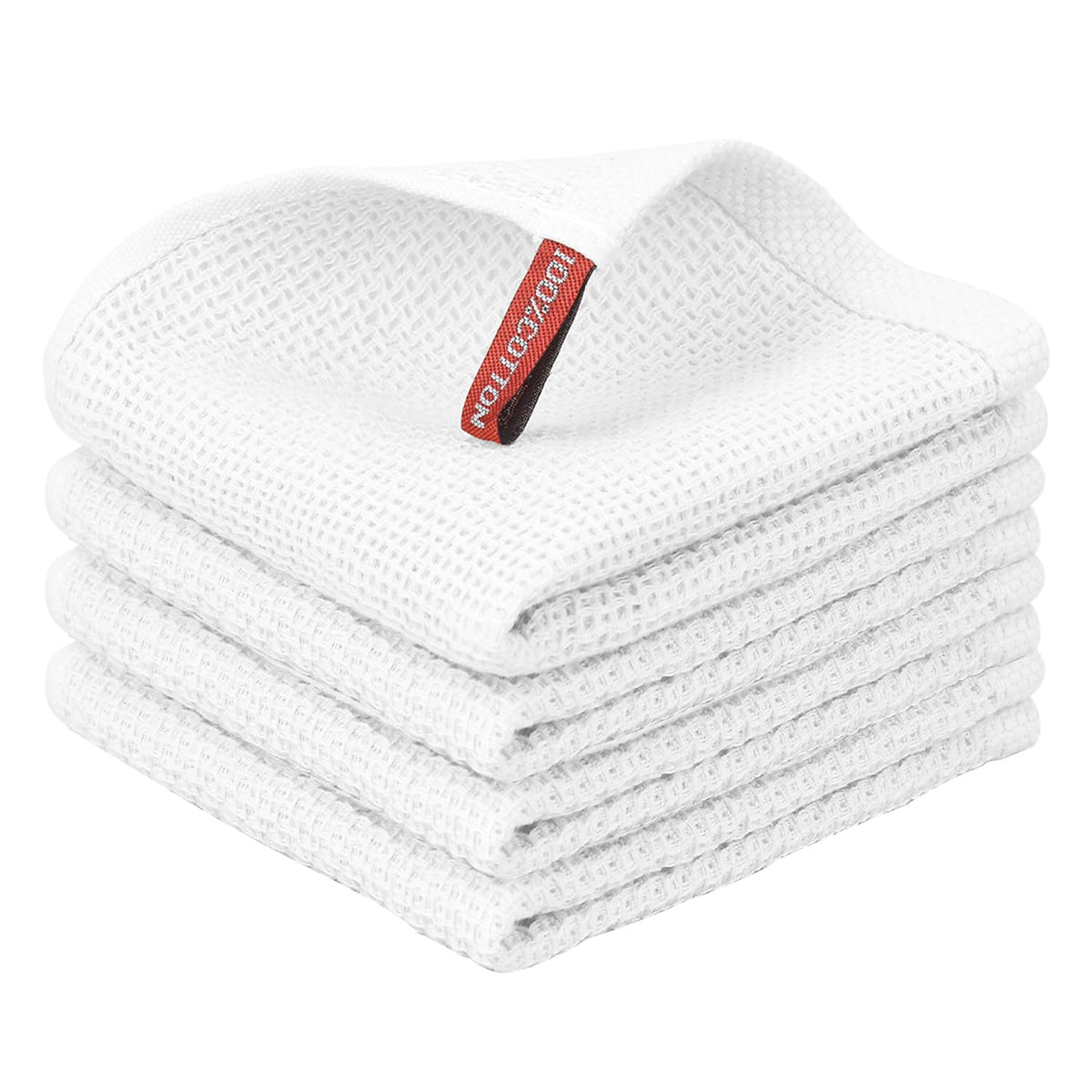 Nialnant 6 Pack Kitchen Towels and Dishcloths Sets,100% Cotton Soft Absorbent Quick Drying Dish Towels for Kitchen,Washing Dishes,12x12 Inches, Multi Color