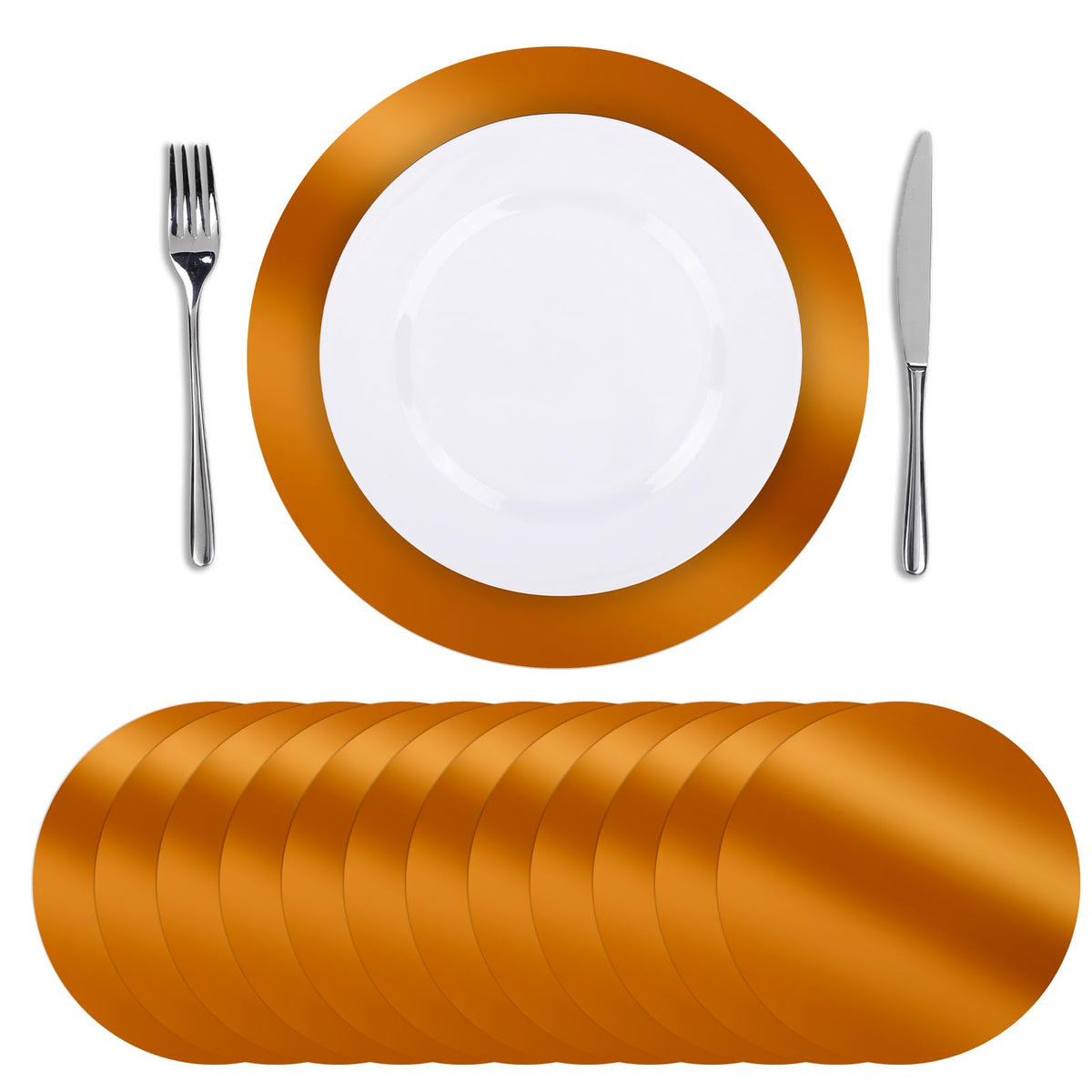 SHACOS 50Pcs Round Blue Placemats 13" Paper Place Mats Disposable
