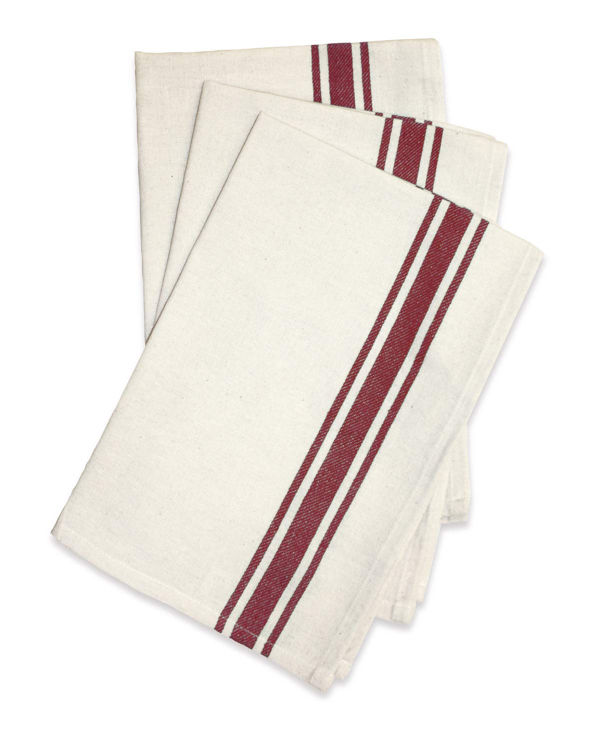 Aunt Martha's 18-Inch by 28-Inch Package of 3 Vintage Dish Towels,Cotton, Multi Striped, MultiStripe