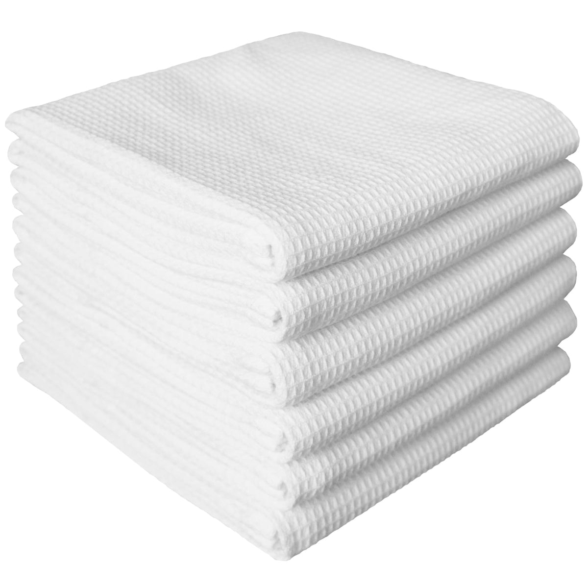 QUILTINA Dish Towels Set, 100% Cotton Waffle Weave Kitchen Towels 6 Pack, 17 x 25 Inches, Super Absorbent for Drying and Cleaning, Beige, Brown, Dark Grey