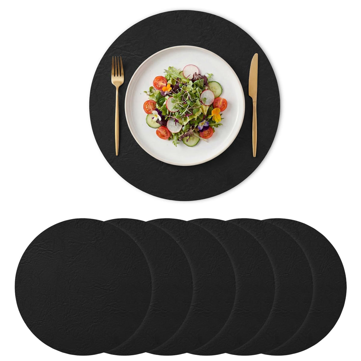 Artoid Mode Olive Green Faux Leather Placemats Set of 4