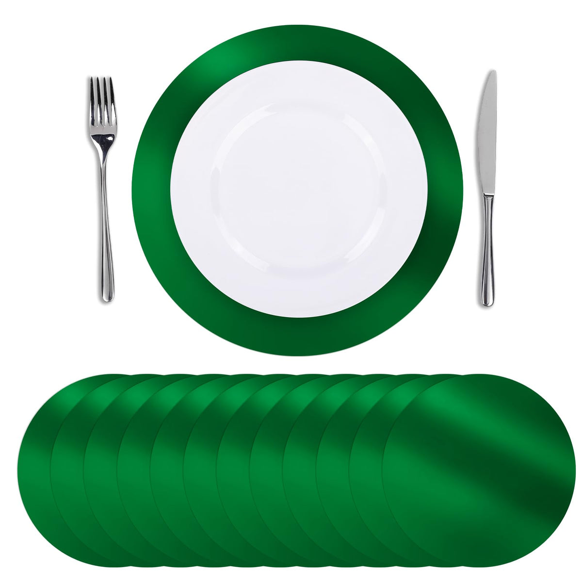 SHACOS 50Pcs Round Blue Placemats 13" Paper Place Mats Disposable