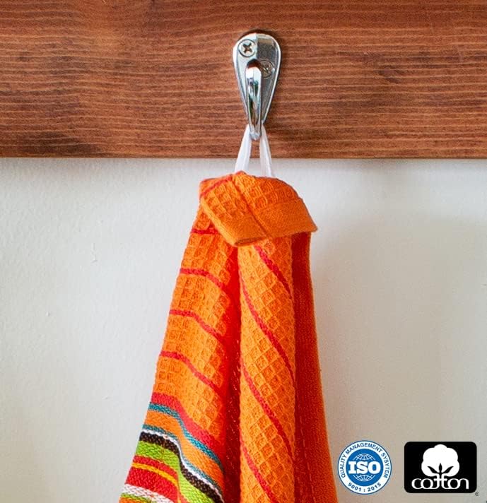 COTTON CRAFT Salsa Stripe Kitchen Towels - 12 Pack 100% Cotton Dish Cloth