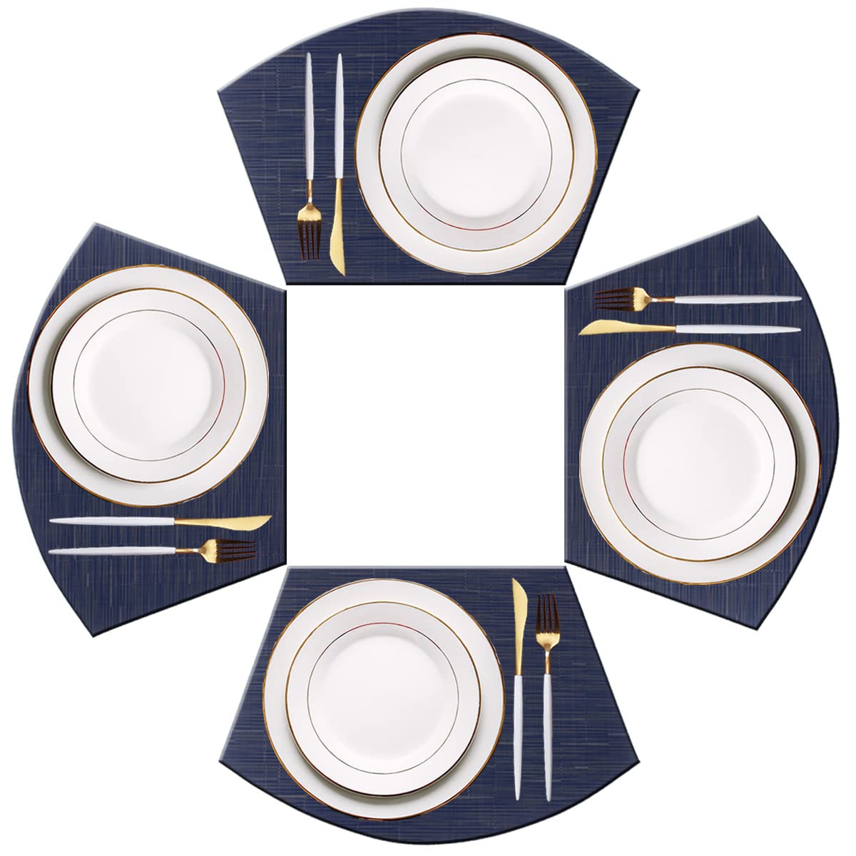 PIGCHCY Place Mats Heat-Resistant Non Slip Placemats Easy Wipe Clean Table Mats Woven Vinyl Placemats for Dining Table(Set of 6, Brown)
