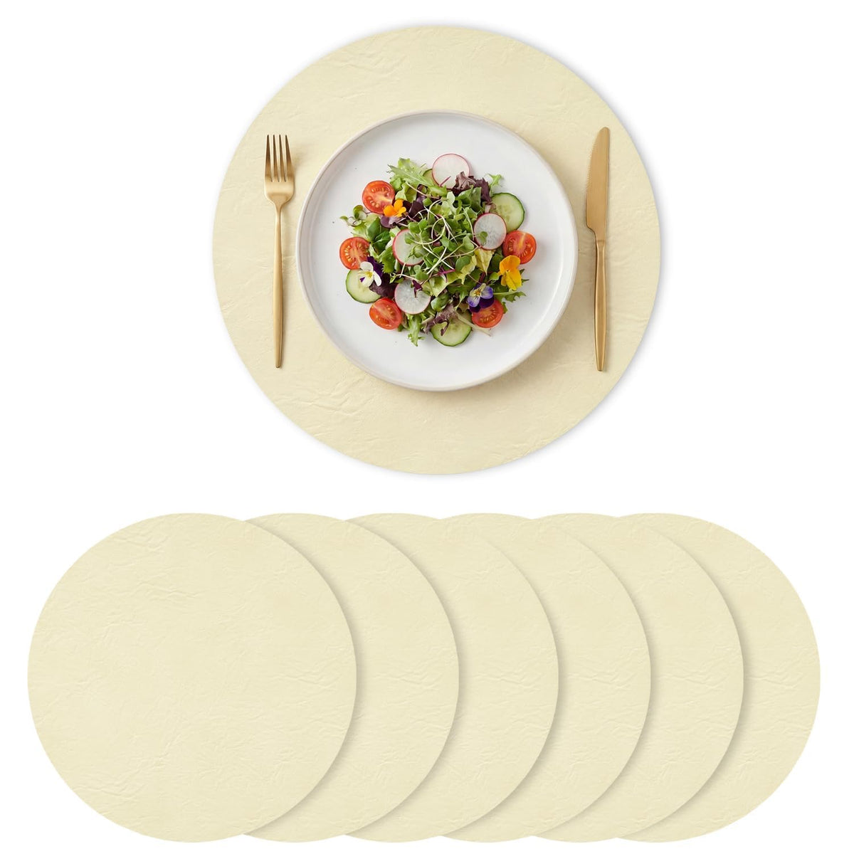 Artoid Mode Olive Green Faux Leather Placemats Set of 4