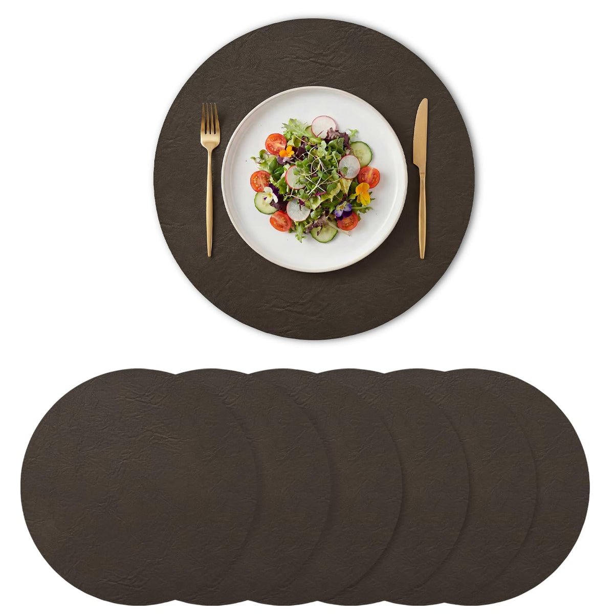 Artoid Mode Olive Green Faux Leather Placemats Set of 4