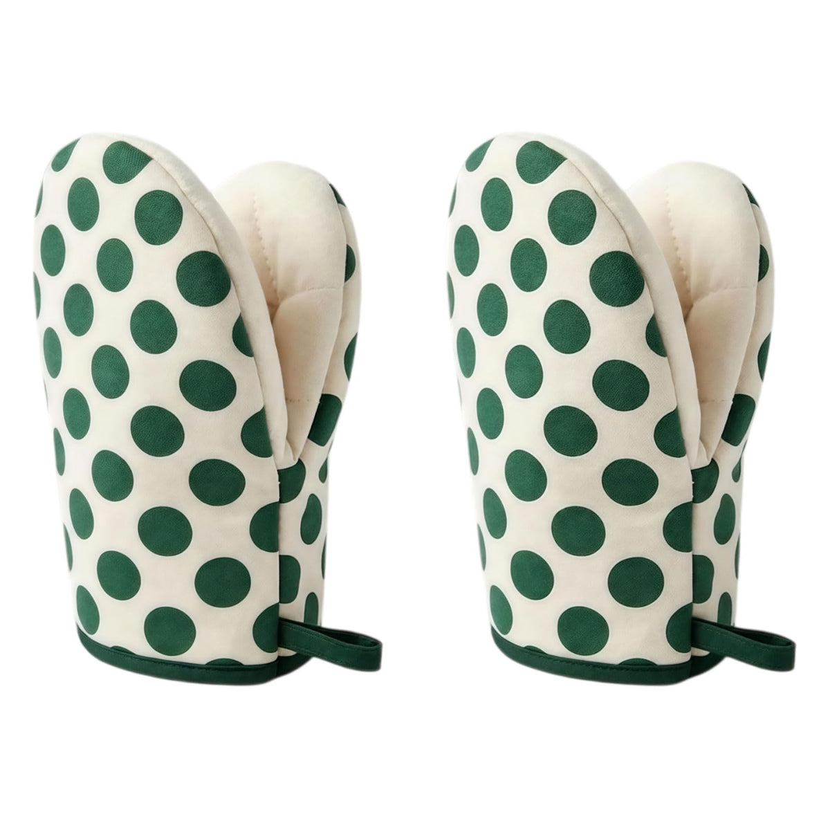 1 Pair Mini Oven Mitts,High Heat Resistant Oven Gloves,Kitchen Short Oven Mit with Hanging Loop for BBQ, Baking, Cooking and Grilling, (Khaki)