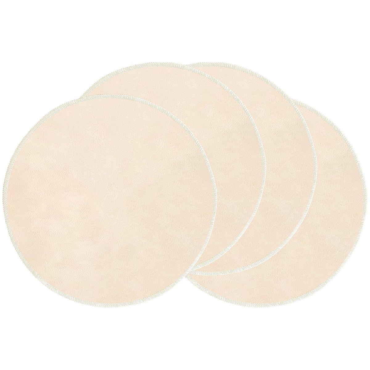 Beige Placemats Set of 4, 15 Inch Round for Kitchen & Dining Room
