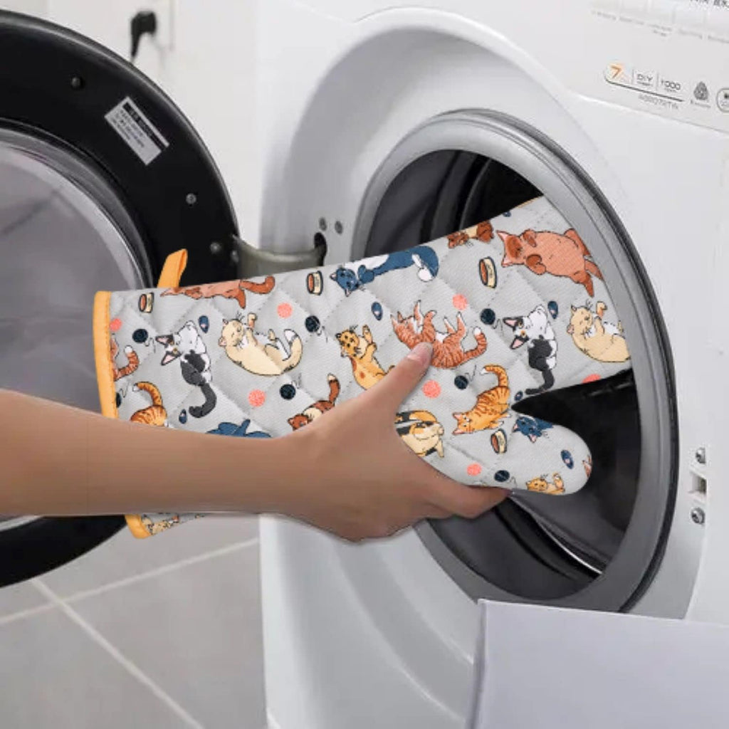 Oven Mitts Cotton Fashion Cute Cat Design 1pair