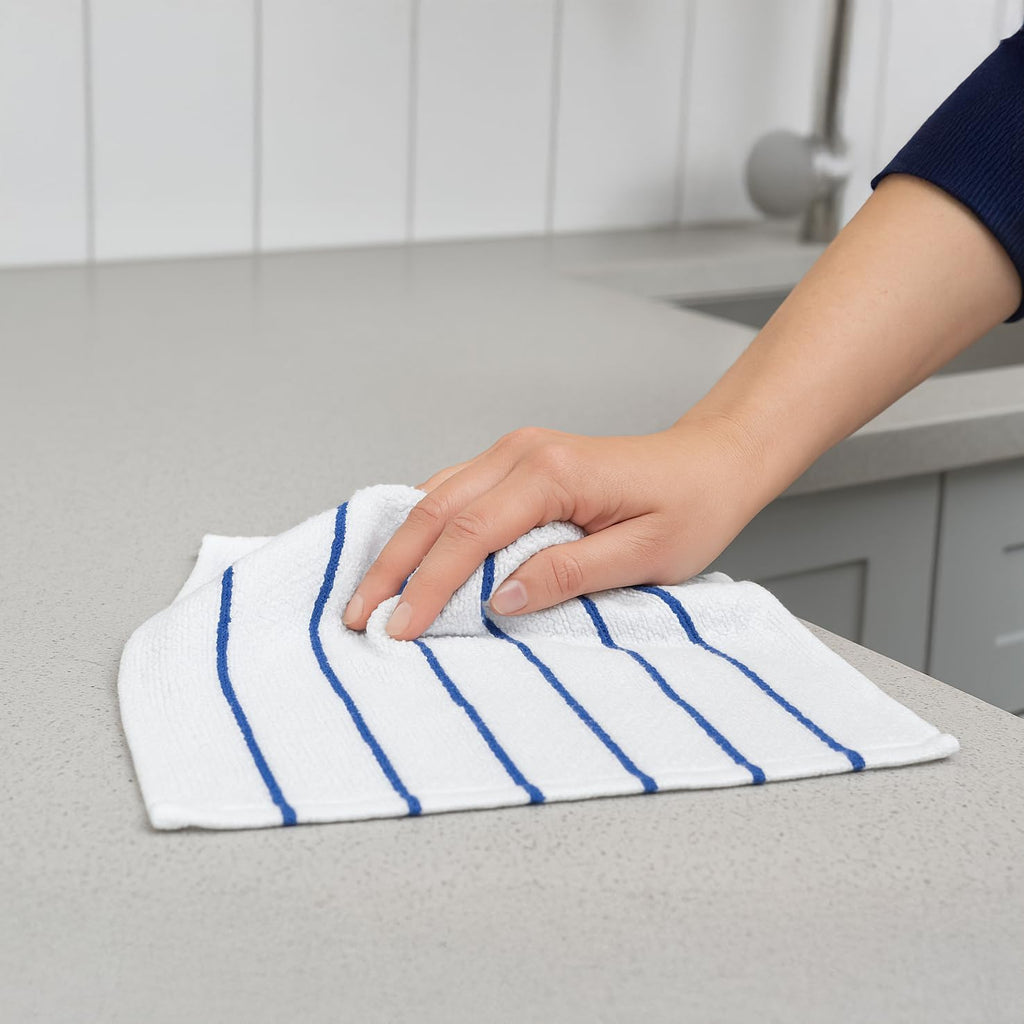 DecorRack 100% Cotton Terry Kitchen Towels, 16 x 19 in, Capuccino (4 Pack)
