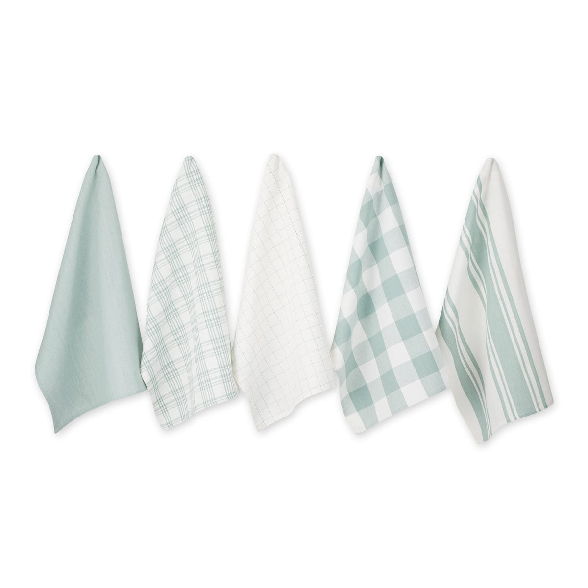 DII Basic Kitchen Large Cotton Dishtowel Set of 5, 18x28, Gray