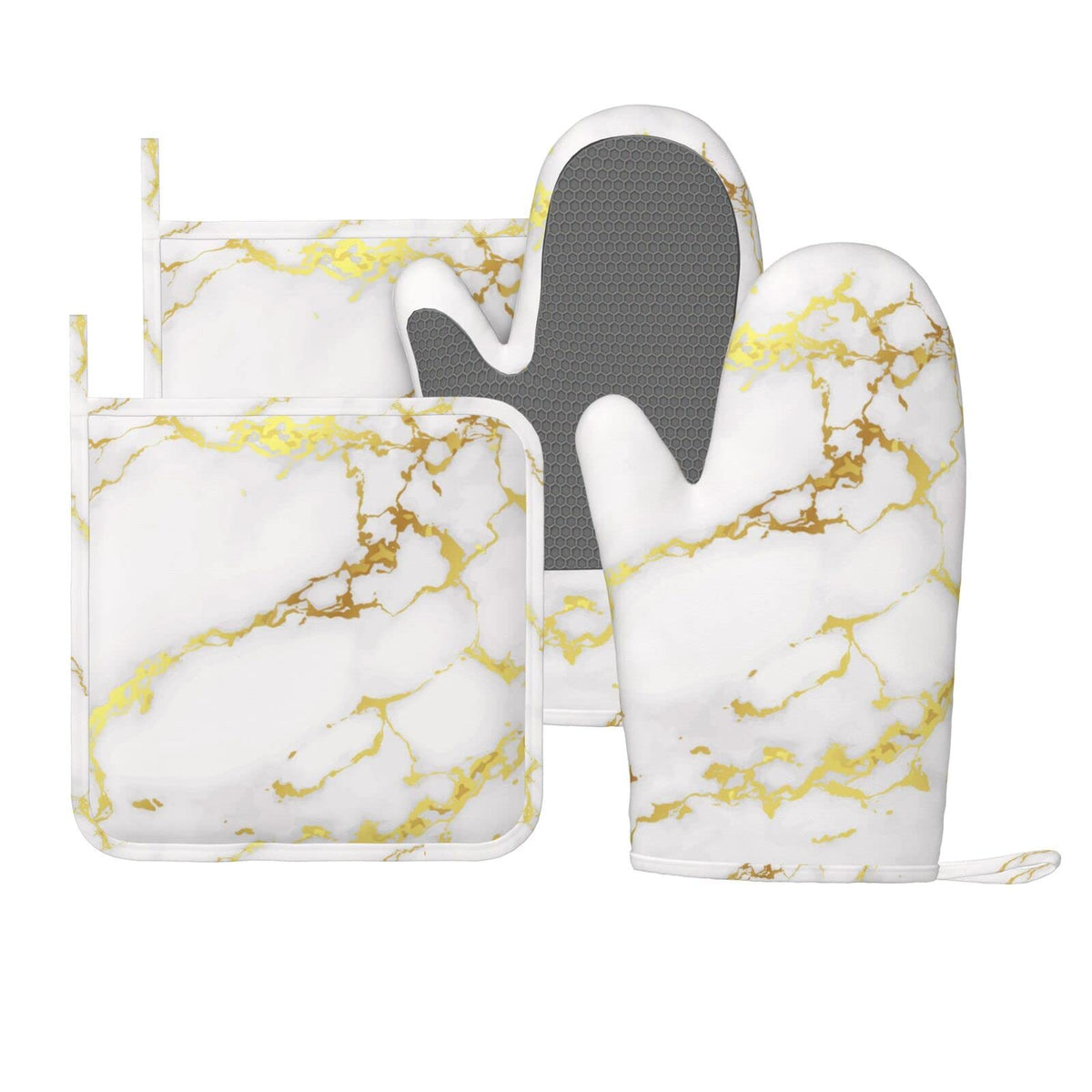 Mushroom Oven Mitts Pot Holders Set Silicone Vintage Magic Leaf Kitchen Gloves Potholders Heat Resistant for Chef Baking Cooking Grilling BBQ 4 Pack Mitt