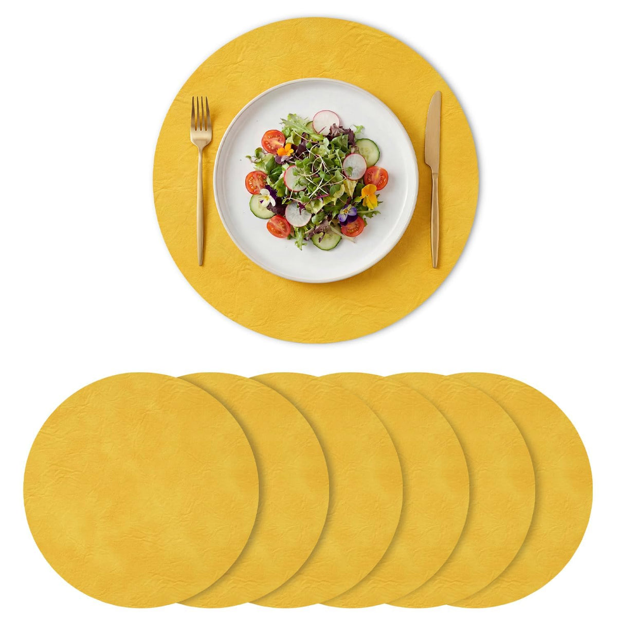 Artoid Mode Olive Green Faux Leather Placemats Set of 4