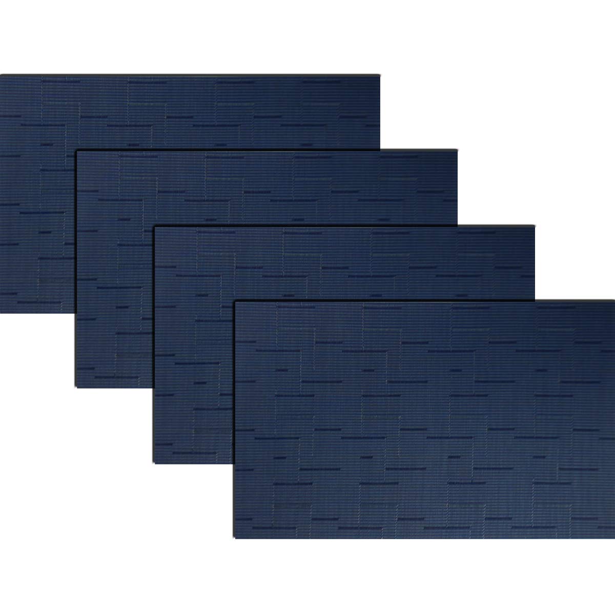 PIGCHCY Placemats,Washable Vinyl Woven Table Mats,Elegant Durable Placemats for Dining Table Set of 4 (18 x 12 inches, Navy Blue)
