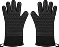 Silicone Oven Mitts with Fingers, 13.6" Oven Gloves for Baking, Cooking
