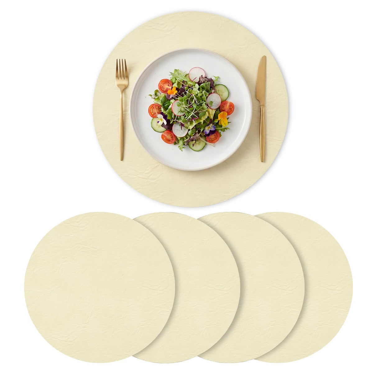 Artoid Mode Olive Green Faux Leather Placemats Set of 4