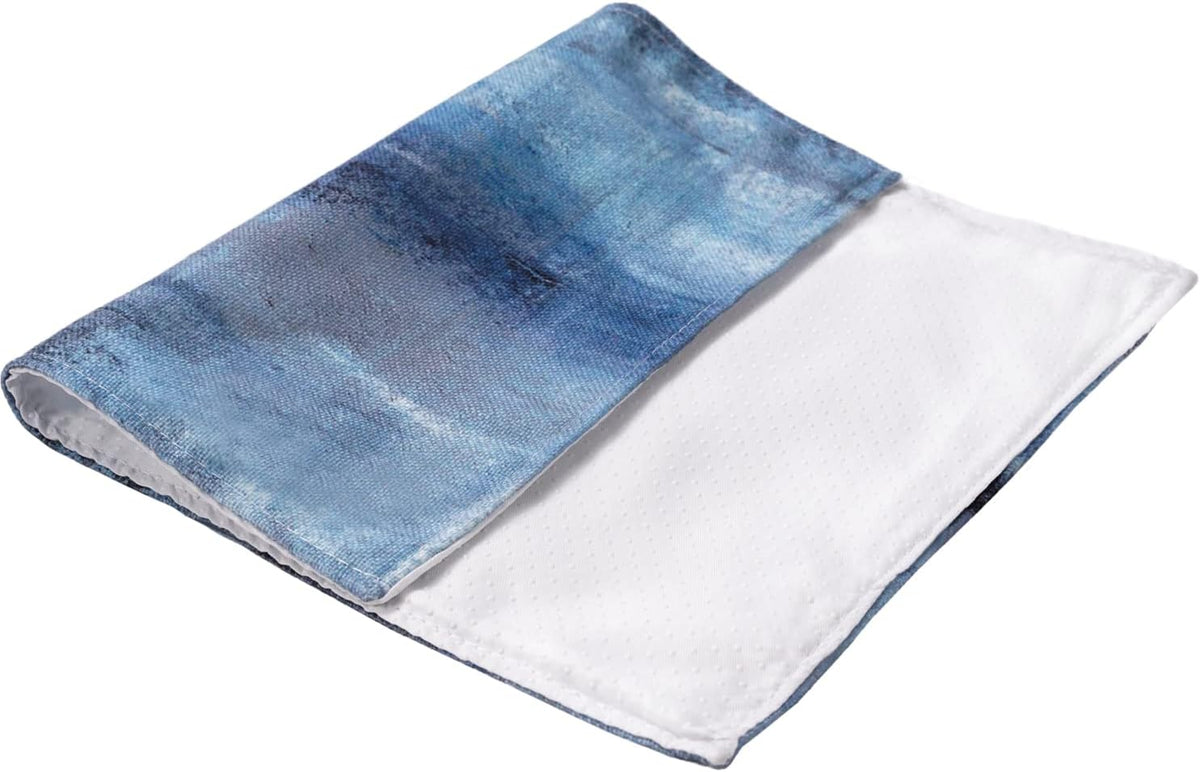 Blue and Grey Placemats Set of 4 Modern Abstract Art Placemats Heat Resistant Non-Slip Artwork Dining Placemats Washable Table Mats for Home Kitchen (Blue and Grey, 18"X12")