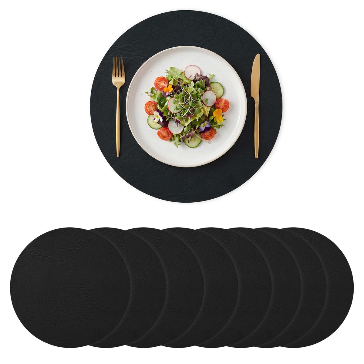 Artoid Mode Olive Green Faux Leather Placemats Set of 4