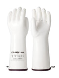 LANON 15" Liquid Silicone Oven Mitts,Heat Resistant,CoralAir Liner,White,M