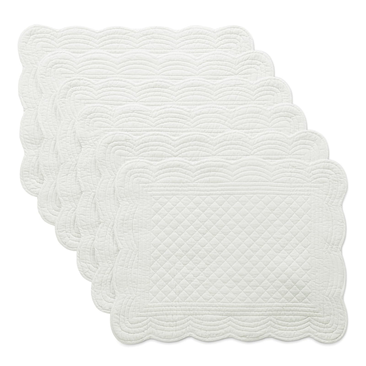 HOMBYS Quilted Placemats Set of 6 Washable-13x18 inches Rectangular Placemats for Kitchen Table-100% Cotton Fabric Rectangular Table Mats, (Light Blue)