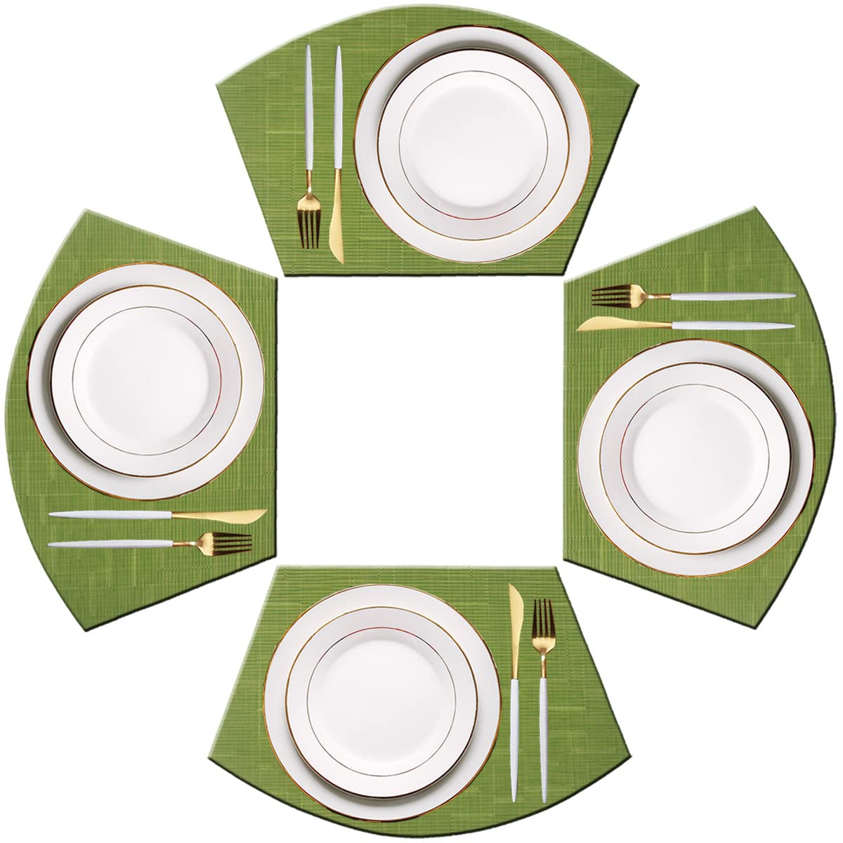 PIGCHCY Place Mats Heat-Resistant Non Slip Placemats Easy Wipe Clean Table Mats Woven Vinyl Placemats for Dining Table(Set of 6, Brown)