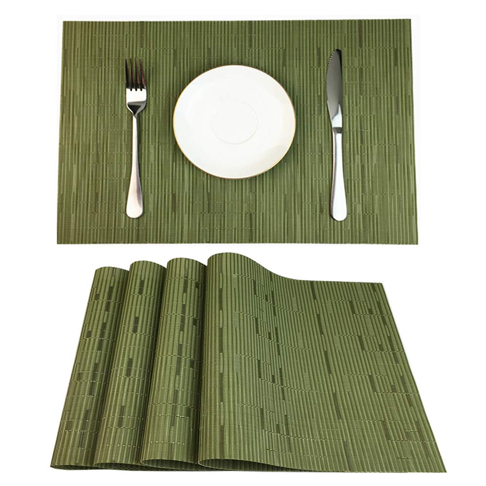 WAZAIGUR Placemats Set of 6 for Dining Table, 17.7" x 11.8", Orange