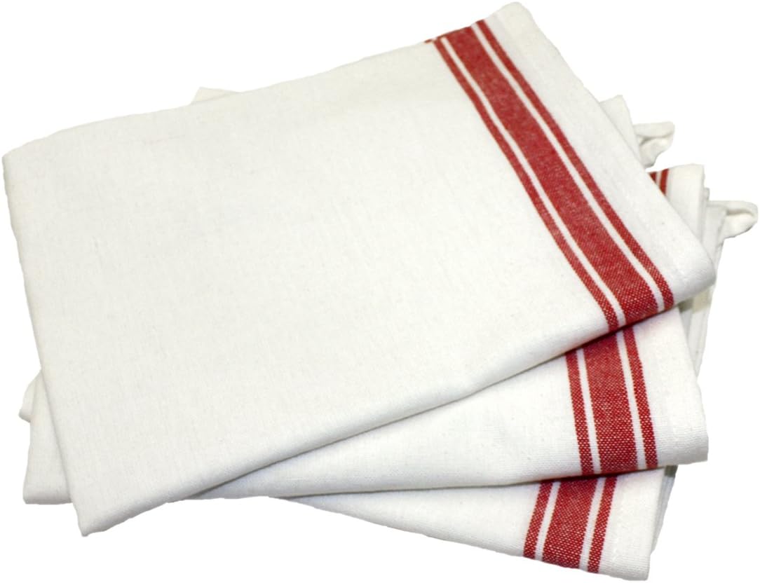 Aunt Martha's 18-Inch by 28-Inch Package of 3 Vintage Dish Towels,Cotton, Multi Striped, MultiStripe