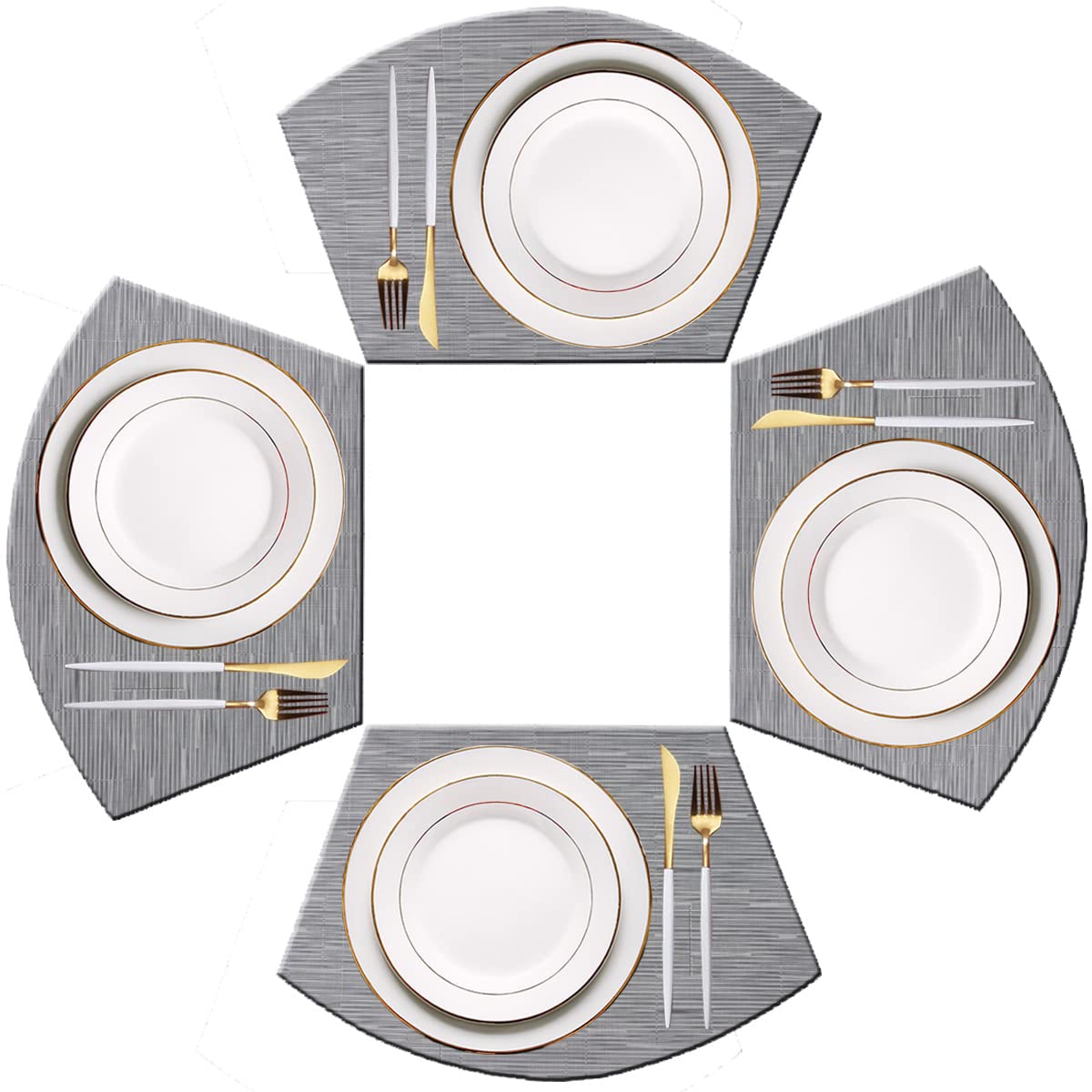 PIGCHCY Place Mats Heat-Resistant Non Slip Placemats Easy Wipe Clean Table Mats Woven Vinyl Placemats for Dining Table(Set of 6, Brown)