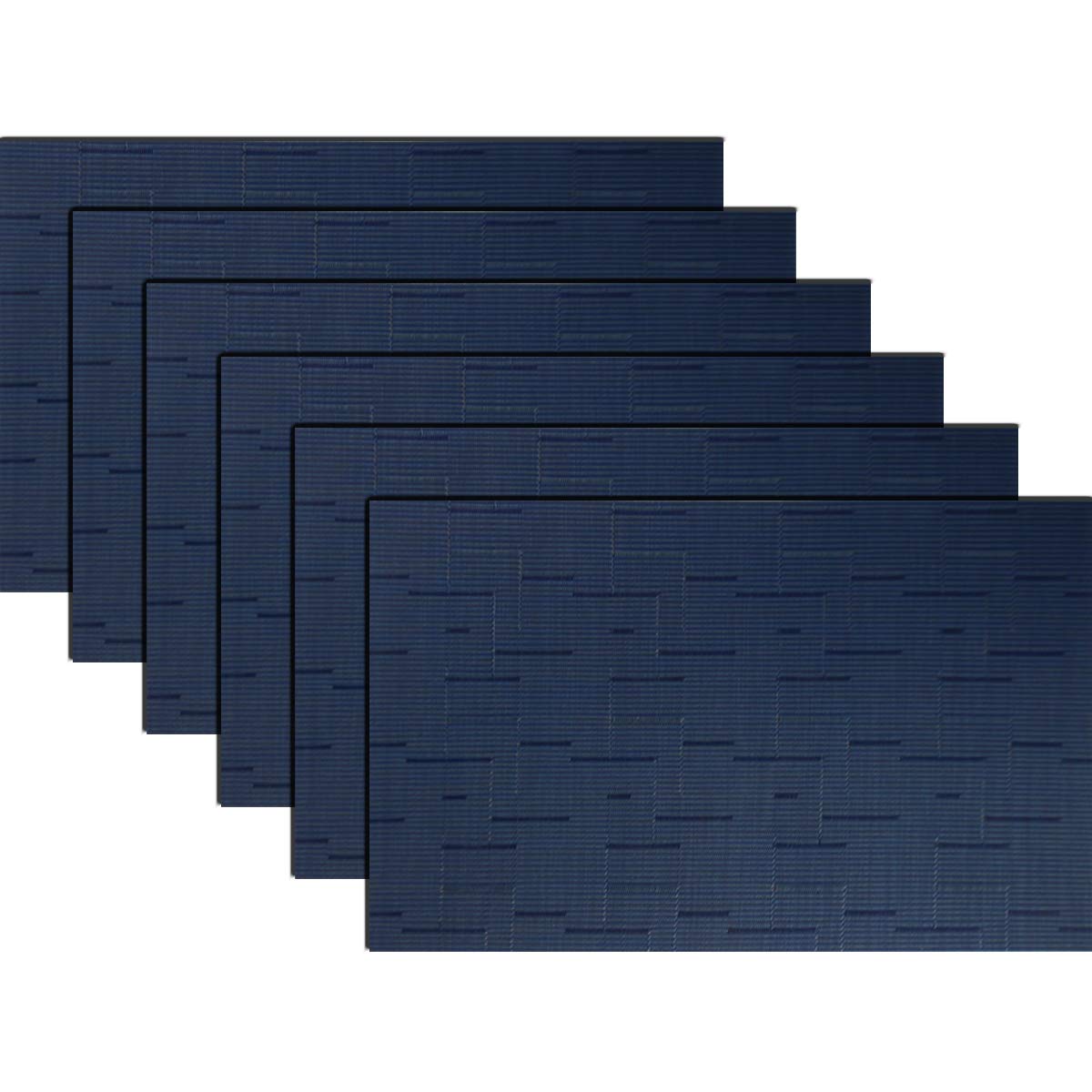 PIGCHCY Placemats,Washable Vinyl Woven Table Mats,Elegant Durable Placemats for Dining Table Set of 6 (Bamboo-Brown)