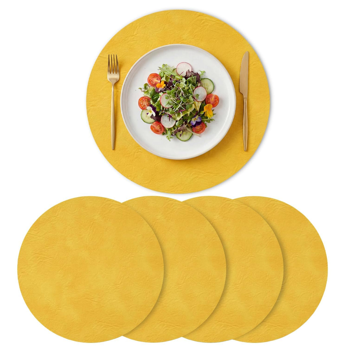 Artoid Mode Olive Green Faux Leather Placemats Set of 4