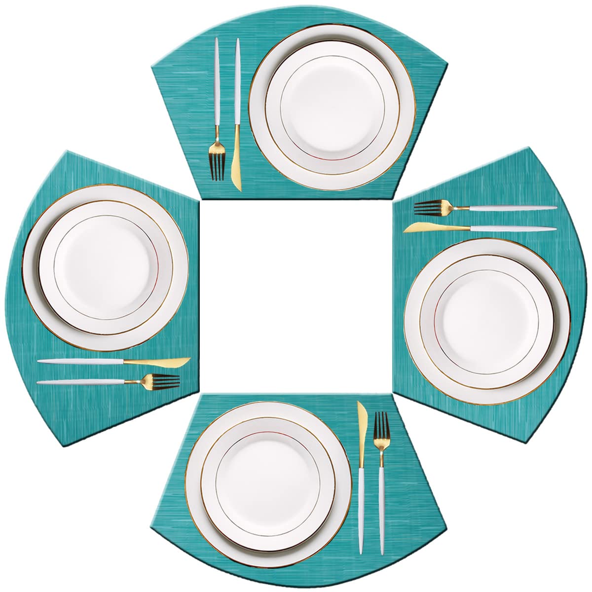 PIGCHCY Place Mats Heat-Resistant Non Slip Placemats Easy Wipe Clean Table Mats Woven Vinyl Placemats for Dining Table(Set of 6, Brown)