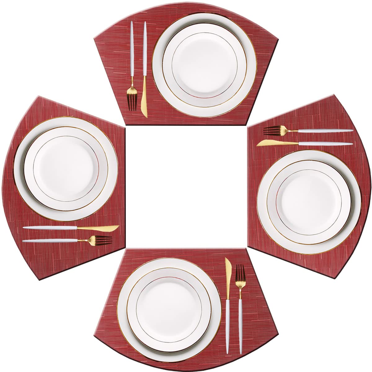 PIGCHCY Place Mats Heat-Resistant Non Slip Placemats Easy Wipe Clean Table Mats Woven Vinyl Placemats for Dining Table(Set of 6, Brown)