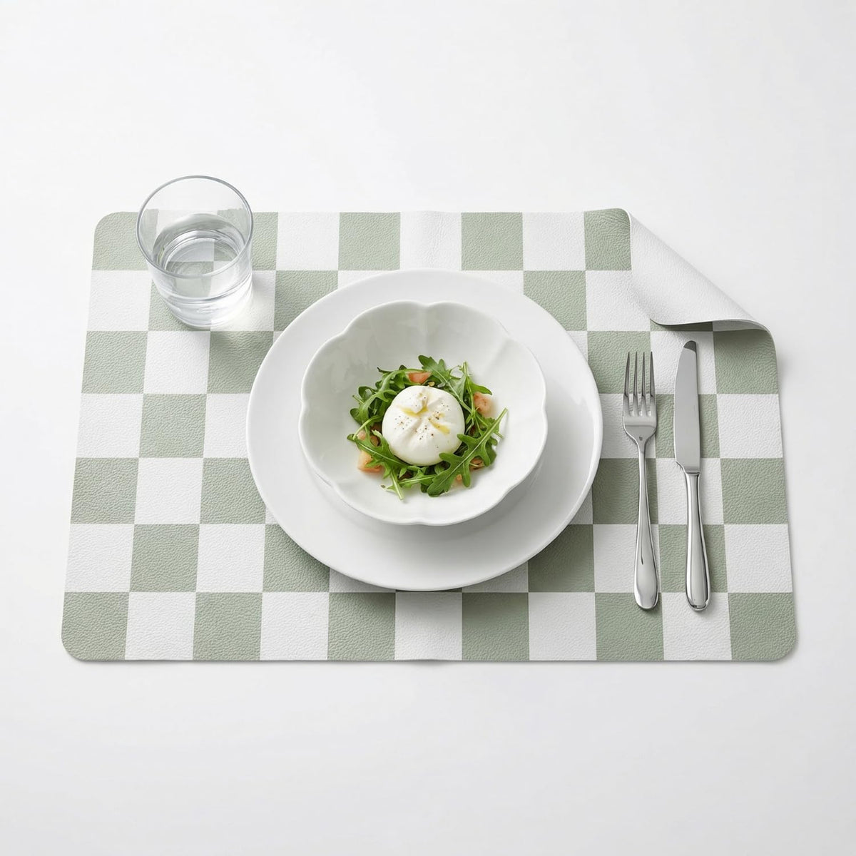 Set of 6 Checkerboard Non-Slip Washable Placemats for Dining Table