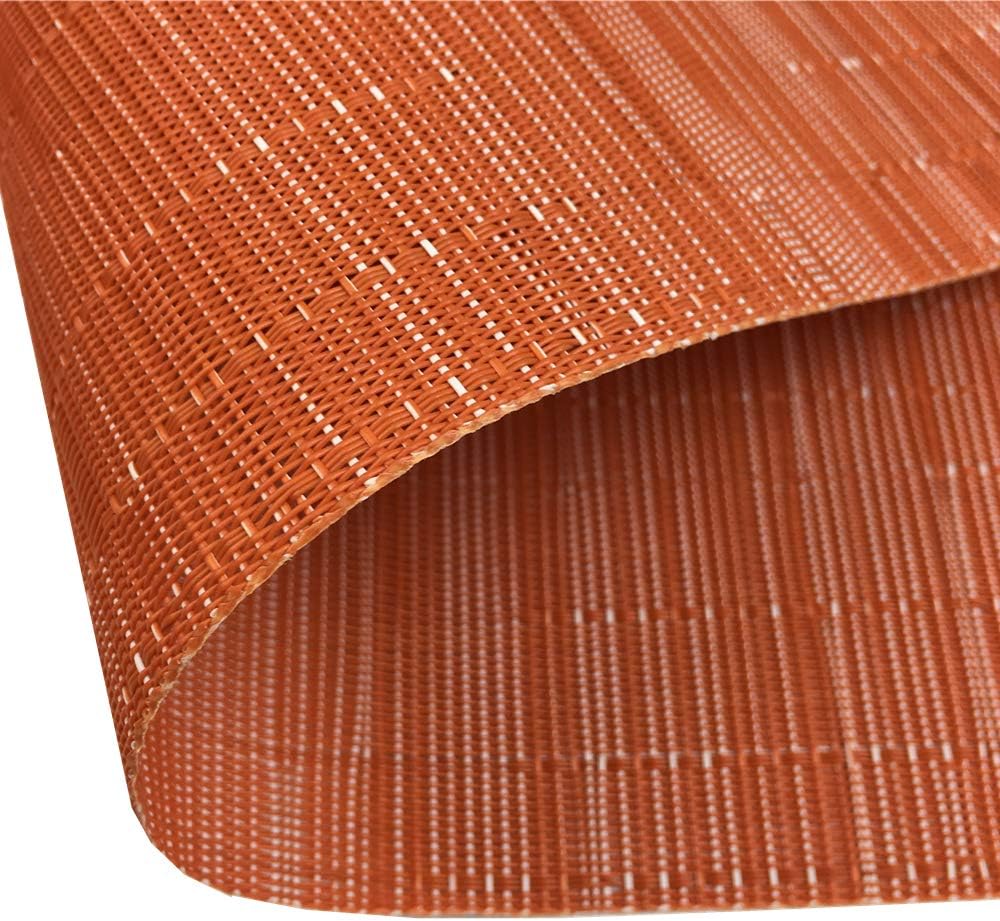 WAZAIGUR Placemats Set of 6 for Dining Table, 17.7" x 11.8", Orange