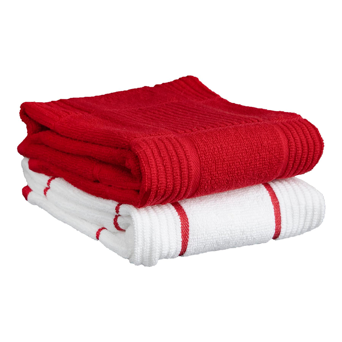 T-fal Solid & Checked Parquet Kitchen Towels: Highly Absorbent, Super Soft Long Lasting - 100% Cotton, 16"x26" Dish Towels for Cleaning & Drying Dishes, Pans, Glassware, or Countertops, (2-Pack), Gray